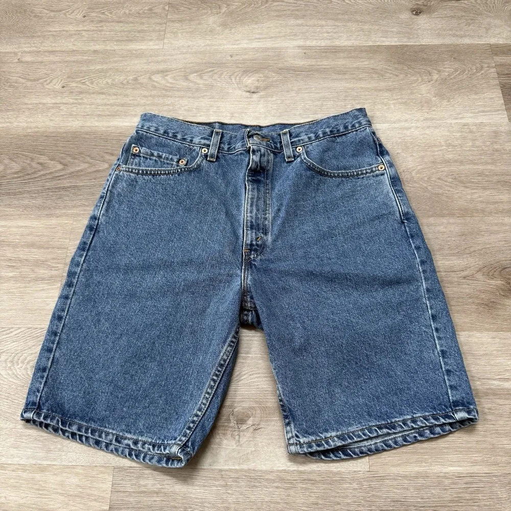 Vtg 90s Levis 505 Made in USA Denim Shorts Mens Tag 34 Fits 32 Jorts Blue Jean